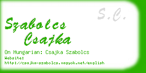 szabolcs csajka business card